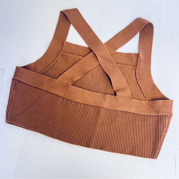 House of Harlow Ribbed Cross Back Crop Top Large - Picture 3 of 7
